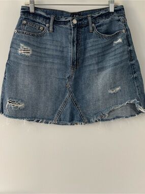GAP Distressed Denim Mini Skirt - Blue